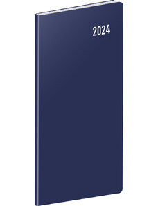 Kapesní diář Modrý 2024, plánovací měsíční, 8 × 18 cm