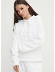 Mikina Calvin Klein Jeans dámska, biela farba, s kapucňou, s nášivkou, J20J223091