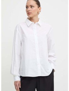 Bavlnená košeľa Armani Exchange dámska, biela farba, regular, s klasickým golierom, 3DYC27 YN4RZ