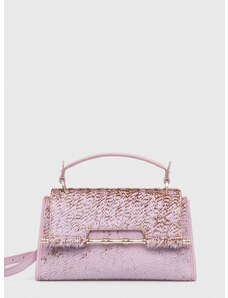 Kožená kabelka Guess IRIS fialová farba, HWALLA L3280