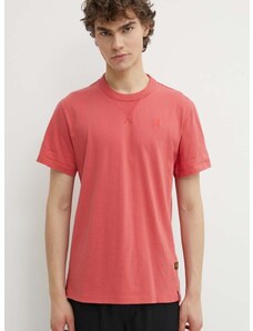 Bavlnené tričko G-Star Raw pánsky, červená farba, jednofarebný