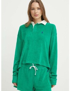 Tričko s dlhým rukávom Polo Ralph Lauren dámske, zelená farba, 211936223