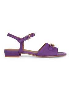 Kožené sandále Geox D NEW ERAKLIA 15 B dámske, fialová farba, na podpätku, D4580B 00021 C8000