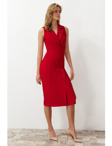 Trendyol Collection Červené tkané midi šaty