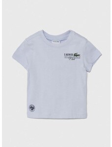 Detské bavlnené tričko Lacoste s potlačou