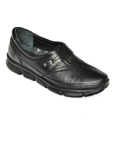 Fox Shoes 03 Čierna pohodlná ortopedická podrážka z pravej kože Dámske topánky
