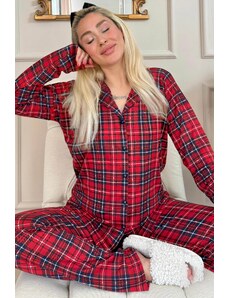 Pijamaevi Pyžamová súprava - Červená - Vzorované