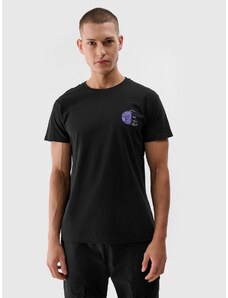 4F Pánske regular tričko s potlačou - čierne