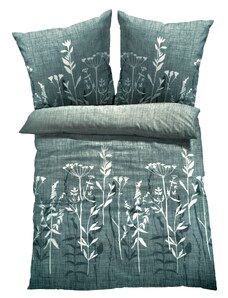 bonprix Posteľná bielizeň s kvetovaným dizajnom, farba šedá, rozm. 80/80cm, 135/200cm