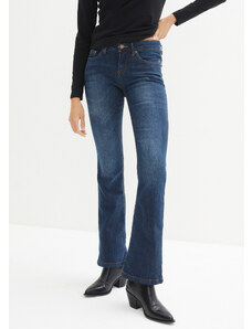 bonprix Komfort-strečové džínsy, bootcut, stredná výška pásu, farba modrá