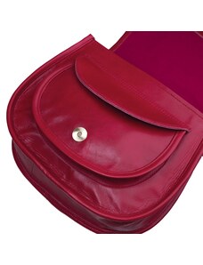 Bagind Hanty Bery - Dámska kožená retro kabelka bordová, ručná výroba