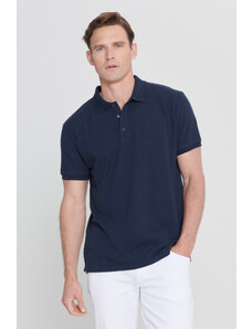 ALTINYILDIZ CLASSICS Pánske námornícka modrá, 100 % bavlna, nekrčiace sa Pique Polo golier Slim Fit Slim Fit tričko