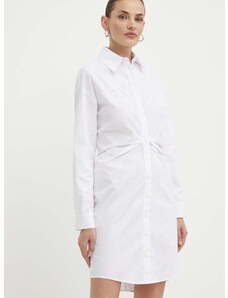 Bavlnené šaty Pinko biela farba, mini, priliehavá, 103737 A1XO