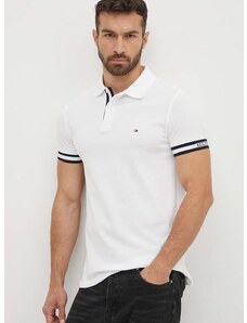Polo tričko Tommy Hilfiger pánsky, biela farba, s potlačou, MW0MW34737