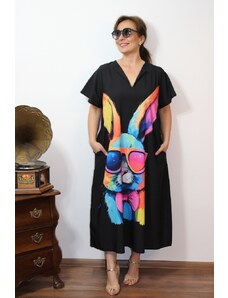 Taliansko Šaty s pestrofarebným zajacom