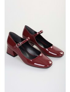 Shoeberry Dámske noua claret červené lakované topánky na podpätku