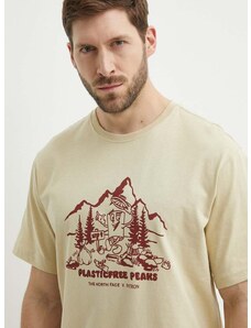 Tričko The North Face pánske, béžová farba, s potlačou, NF0A87DX3X41