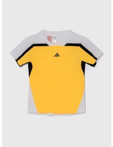 Detské tričko adidas Performance žltá farba, s potlačou