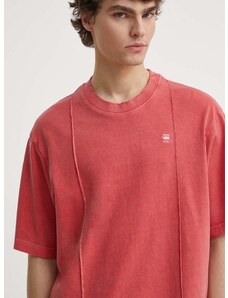 Bavlnené tričko G-Star Raw pánske, ružová farba, jednofarebné, D24631-C756