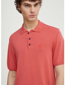 Polo tričko G-Star Raw pánske, ružová farba, jednofarebné, D24663-D618