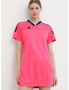 Šaty adidas TIRO ružová farba, mini, rovný strih, IS0732