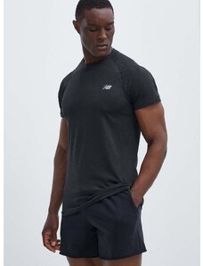 Tréningové tričko New Balance Knit čierna farba, jednofarebné, MT41080BK