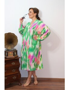 Taliansko Viskózové šaty pre moletky - zelené