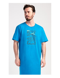 Cool Comics Pánska nočná košeľa s krátkym rukávom Outdoor, farba modrá, 100% bavlna