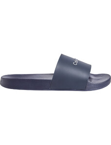 Calvin Klein Pánska značka Logo Guma podrážka Syntetický materiál Modré papuče Vhodné na pláž a každodenné použitie Hm0h