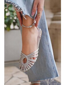 Ideal Strieborné nízke sandále Megan