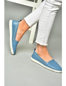 Fox Shoes 03 Modré dámske topánky z pravej kože