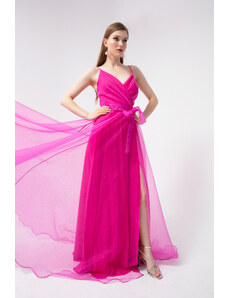 Lafaba Večerné a plesové šaty - Ružová - Dvojradové oblečenie