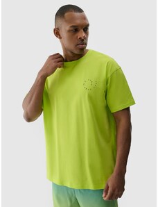 4F Pánske oversize tričko s potlačou - zelené