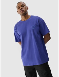 4F Pánske oversize tričko s potlačou - fialové