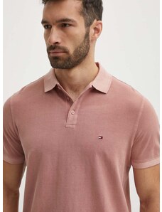 Bavlnené polo tričko Tommy Hilfiger ružová farba,jednofarebný,MW0MW34757