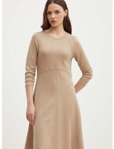 Šaty Tommy Hilfiger béžová farba,mini,áčkový strih,WW0WW41147