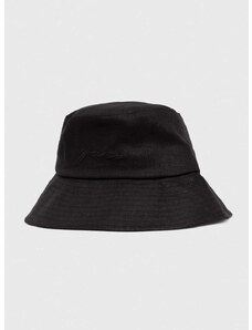 Ľanový klobúk Gant čierna farba