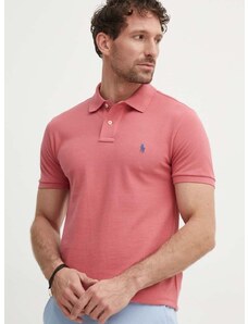 Bavlnené polo tričko Polo Ralph Lauren ružová farba,jednofarebné,710536856