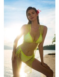 Marilyn Neónovo-žlté plážové sieťované šaty Cleo