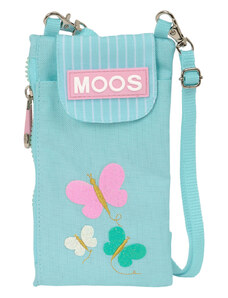 Peňaženka a puzdro na mobil 2 v 1 Moos Butterflies Tyrkysová svetlo modrá