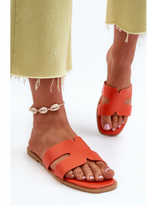Kesi Women's flat slippers with cutouts Orange Fiviama