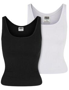 UC Ladies Women's Organic Basic Tank Top 2 Pack - Black + White