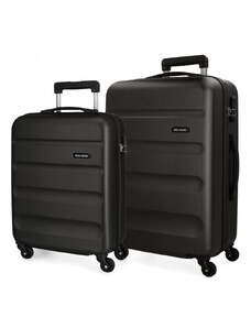 JOUMMA BAGS Sada ABS cestovných kufrov ROLL ROAD FLEX Black / Čierne, 55-65cm, 5849560