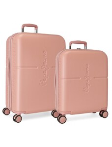 JOUMMA BAGS Sada luxusných ABS cestovných kufrov 70cm/55cm PEPE JEANS HIGHLIGHT Rosa Claro, 7689524
