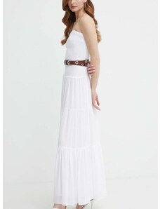 Šaty MICHAEL Michael Kors biela farba, maxi, áčkový strih