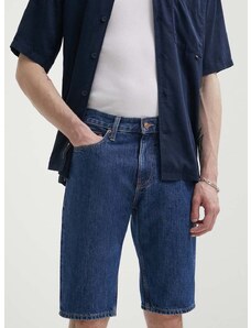 Rifľové krátke nohavice Tommy Jeans pánske, tmavomodrá farba, DM0DM18802