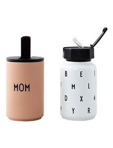 Pohár a fľaša Design Letters Mom and Mini