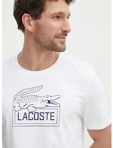 Tričko Lacoste pánsky, béžová farba, s potlačou