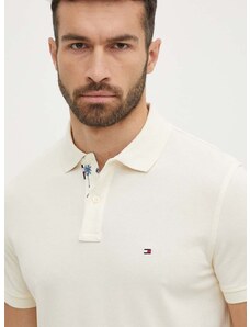 Polo tričko Tommy Hilfiger pánske, béžová farba, jednofarebné, MW0MW34738