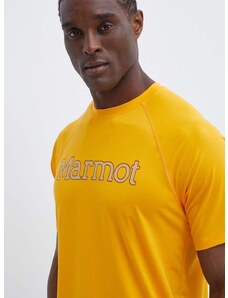 Športové tričko Marmot Windridge Graphic žltá farba, s potlačou